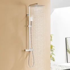 Auralum Max Colonne de Douche avec Robinetterie Thermostatique, Ensemble de Douche avec pommeau + douchette