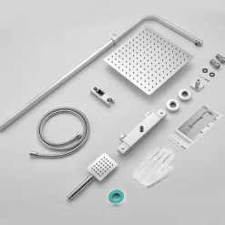 Auralum Max Colonne de Douche avec Robinetterie Thermostatique, Ensemble de Douche avec pommeau + douchette