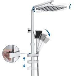 Auralum Max Colonne de Douche avec Robinetterie Thermostatique Ensemble de Douche avec Tête de Douche de 10 pouces