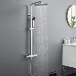Auralum Max Colonne de Douche avec Robinetterie Thermostatique, Ensemble de Douche avec pommeau + douchette* Colonne De Douche Thermostatique