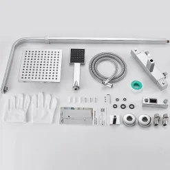 Auralum Max Colonne de Douche avec Robinetterie Thermostatique, Ensemble de Douche avec pommeau + douchette* Colonne De Douche Thermostatique