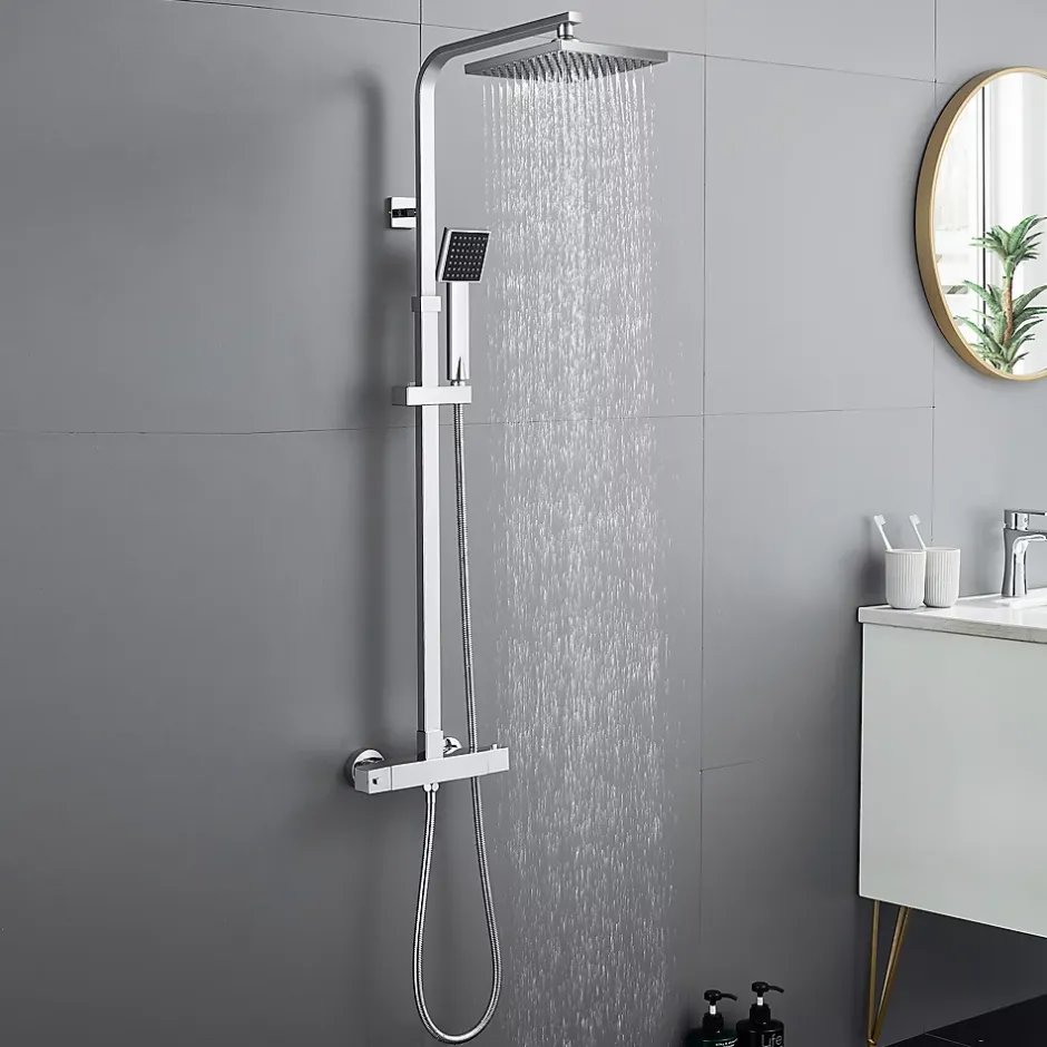 Auralum Max Colonne de Douche avec Robinetterie Thermostatique, Ensemble de Douche avec pommeau + douchette