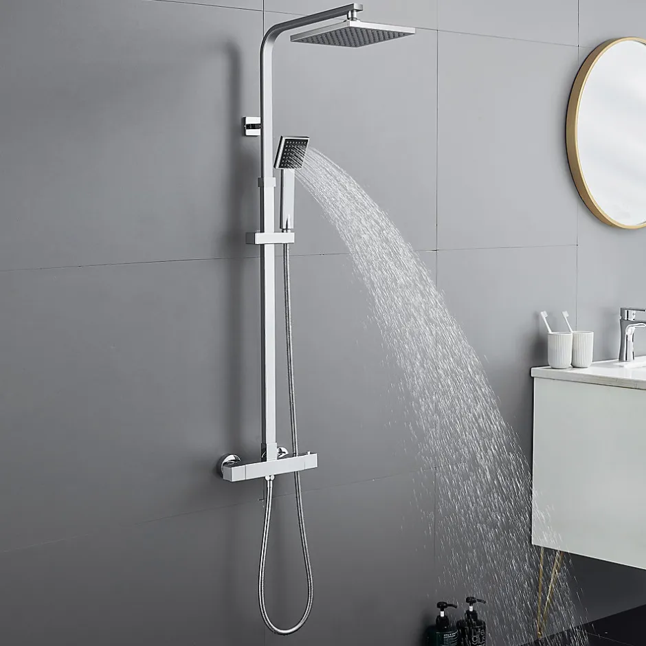 Auralum Max Colonne de Douche avec Robinetterie Thermostatique, Ensemble de Douche avec pommeau + douchette