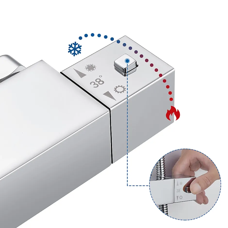 Auralum Max Colonne de Douche avec Robinetterie Thermostatique, Ensemble de Douche avec pommeau + douchette