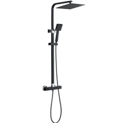 Auralum Max Colonne de Douche avec Robinetterie Thermostatique, Ensemble de Douche avec pommeau + douchette + flexible* Colonne De Douche Thermostatique