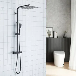 Auralum Max Colonne de Douche avec Robinetterie Thermostatique, Ensemble de Douche avec pommeau + douchette
