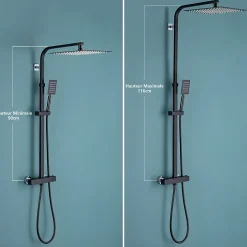 Auralum Max Colonne de Douche avec Robinetterie Thermostatique, Ensemble de Douche avec pommeau + douchette