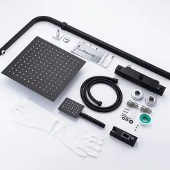 Auralum Max Colonne de Douche avec Robinetterie Thermostatique, Ensemble de Douche avec pommeau + douchette