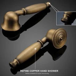 Auralum Max Colonne de Douche avec Robinetterie , Ensemble de Douche avec pommeau + douchette + barre réglable, bronze brossé* Colonne De Douche Mécanique