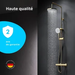 Am.Pm Europe Colonne de douche baignoire thermostatique Système de douche avec mitigeur thermostatique, doré, F07XA499 X-Joy AM.PM