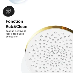 Am.Pm Europe Colonne de douche baignoire thermostatique Système de douche avec mitigeur thermostatique, doré, F07XA499 X-Joy AM.PM
