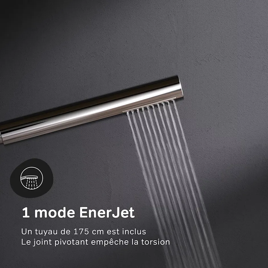 Am.Pm Europe Colonne de douche baignoire sans robinet, Système de douche, Barre de douche Chromé, Spike F07PA000 AM PM