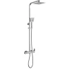 Kibath Colonne de douche carrée EXTRA FLAT, 73-122 cm, finition chrome poli, en laiton