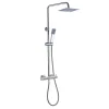 Kibath Colonne de douche carrée extra-longue VERARA, 100-150 cm, finition chrome poli, en laiton* Colonne De Douche Mécanique