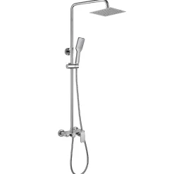 Kibath Colonne de douche carrée extra-longue DUA, 100-150 cm, finition chrome poli, en laiton* Colonne De Douche Mécanique