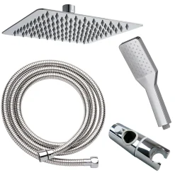 Kibath Colonne de douche carrée extra-longue DUA, 100-150 cm, finition chrome poli, en laiton* Colonne De Douche Mécanique
