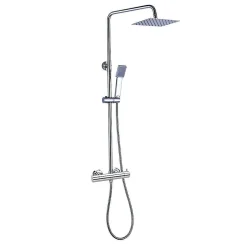 Kibath Colonne de douche carrée monocommande VERARA, 83-126 cm, finition chrome poli, en laiton* Colonne De Douche Mécanique