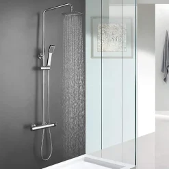 Kibath Colonne de douche carrée monocommande VERARA, 83-126 cm, finition chrome poli, en laiton* Colonne De Douche Mécanique