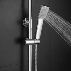 Kibath Colonne de douche carrée monocommande VERARA, 83-126 cm, finition chrome poli, en laiton* Colonne De Douche Mécanique