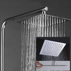 Kibath Colonne de douche carrée monocommande DUA, 79-125 cm, finition chrome poli, en laiton* Colonne De Douche Mécanique