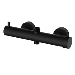 Kibath Colonne de douche carrée monocommande TOR avec finition NOIR mat en laiton