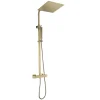 Essebagno Colonne de douche carrée thermostatique or brossé Square II