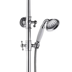 Essebagno Colonne de douche chromé rétro mitigeur mécanique Leeds 2* Colonne De Douche Mécanique