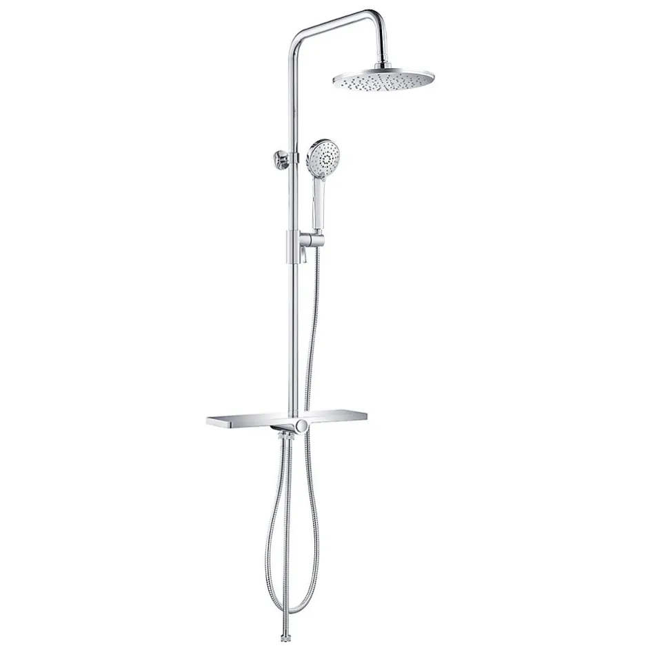 Bain-Bain Colonne de douche Chrome Avec Tablette KIRA -