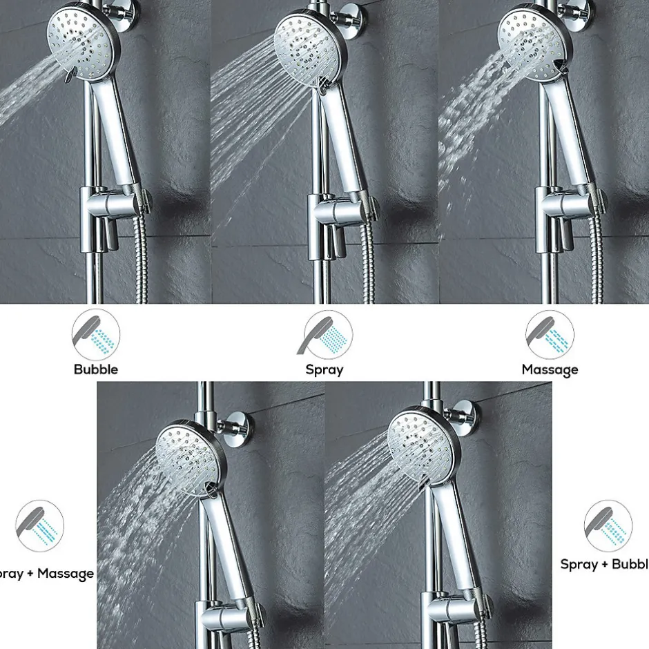 Bain-Bain Colonne de douche Chrome Avec Tablette KIRA -