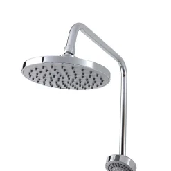 Kiamami Valentina Colonne De Douche Chromée Avec Pomme De Douche Fixe, Douchette À Main Extractible Et Inverseur.