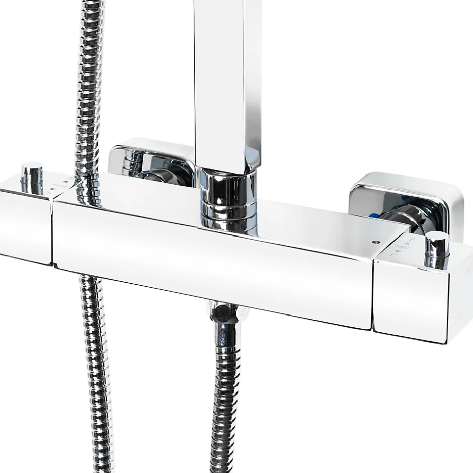 Autres Colonne de douche design carre Robinet Mitigeur thermostatique chrome* Colonne De Douche Thermostatique