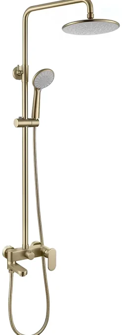 Hudor COLONNE DE DOUCHE DORÉE BROSSÉE (OR MAT) SC008 COLLECTION SCAMANDRE* Robinet De Douche