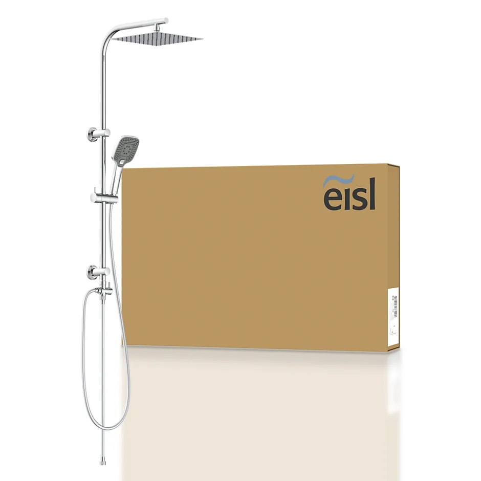 Eisl Colonne de douche EASY DELUXE chromé avec pommeau de douche effet pluie - raclette incluse* Colonne De Douche Thermostatique