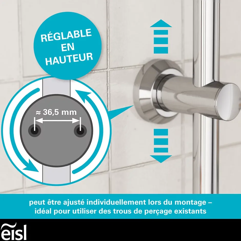 Eisl Colonne de douche EASY DELUXE chromé avec pommeau de douche effet pluie - raclette incluse* Colonne De Douche Thermostatique