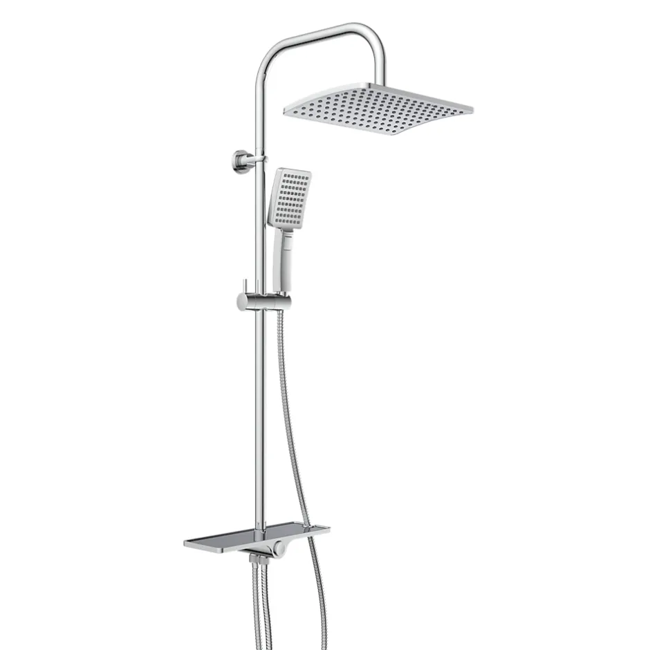Eisl Colonne de douche EASY DELUXE chromé avec pommeau de douche effet pluie - raclette incluse* Colonne De Douche Thermostatique