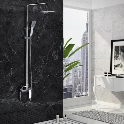 Imex Products Colonne de douche ELAN Mitigeur monocommande Chromé BrillantOr brosséBlanc matChroméNoir matCanon de fusil couleur Chromé Brill* Colonne De Douche Encastrable