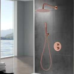 Imex Colonne de Douche Encastrée Thermostatique Anti-Calcaire Or Rose Cuivré NAPOLES GTN047/ORC* Colonne De Douche Encastrable