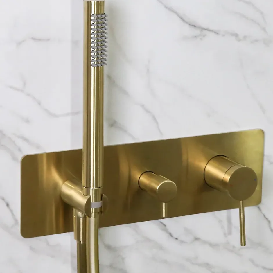 Essebagno Colonne de douche encastrée mécanique or brossé Envol