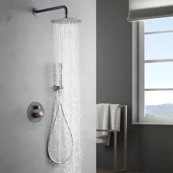 Imex Colonne de Douche Encastrée Anti-Calcaire Gris et Champagne LINE GPD038/GC