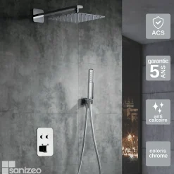 Imex Colonne de Douche Encastrée Thermostatique Anti-Calcaire Chrome MADEIRA GTM021* Colonne De Douche Encastrable