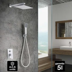 Imex Colonne de Douche Encastrée Anti-Calcaire Blanc Mat DUBLIN GPE006/BL* Colonne De Douche Encastrable
