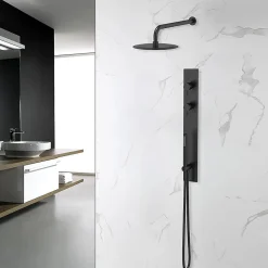 Bellegno Colonne de douche encastrée thermostatique PURA noir mat* Colonne De Douche Encastrable