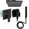 Hansgrohe Colonne de douche encastrée mécanique Vernis Shape Douche de tête Vernis Shape Flexible Isiflex Douchette PulsifyE noir* Colonne De Douche Encastrable