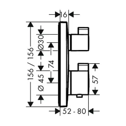 Hansgrohe Colonne de douche encastrée thermostatique Ecostat Square chromé* Robinet De Douche