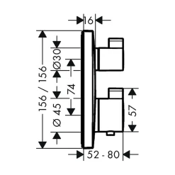 Hansgrohe Colonne de douche encastrée thermostatique Ecostat Square chromé* Robinet De Douche