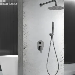 Imex Colonne de Douche Encastrée Anti-Calcaire Black Gun Métal DELOS GPD055/BGM
