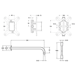 Jacob Delafon Colonne de douche encastrée thermostatique Modulo rond* Colonne De Douche Encastrable