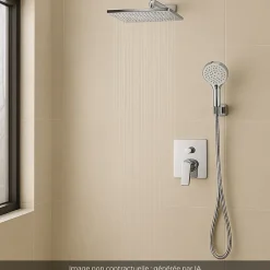 Hansgrohe Colonne de douche encastrée mécanique Vernis Shape Douche de tête Crometta Flexible Métaflex Douchette Crometta chromé* Colonne De Douche Encastrable