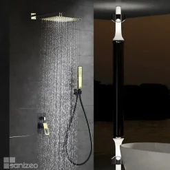 Imex Colonne de Douche Encastrée Anti-Calcaire Noir Mat et Or Brillant SUECIA BDC032-6NGOLD* Colonne De Douche Encastrable