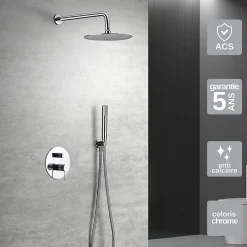 Imex Colonne de Douche Encastrée Anti-Calcaire Chrome LINE GPD038* Colonne De Douche Encastrable